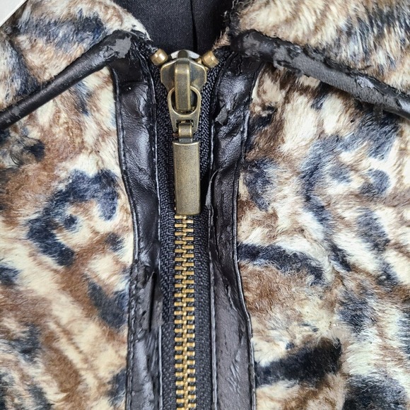 Chico’s Jacket‎ Womens Small 0 Brown Faux-Fur Queen Of Elegance Margaret Zip - Picture 6 of 16